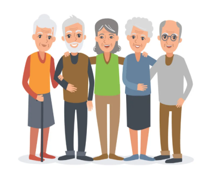 中老年人漫画图