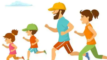 人们进行户外运动漫画图