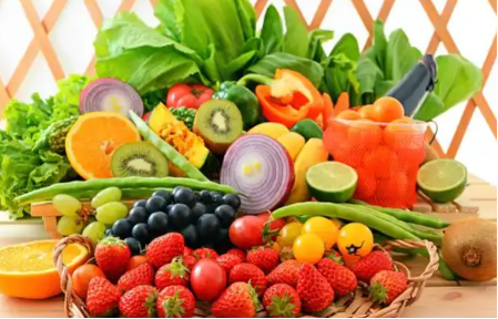 various fruits and vegetables