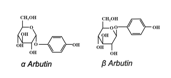 The difference structure between alpha arbutin and beta arbutin